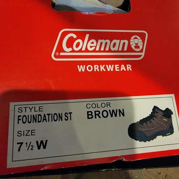 Coleman Men's Steel Toe Work Boot Foundation ST Size 7.5 Wide NEW! - Picture 6 of 6